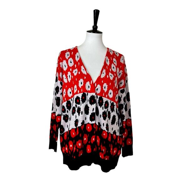 Cabi V-neck Cardigan Sweater Style #6163 Upbeat Navy Red Women’s Size Small - Picture 3 of 13